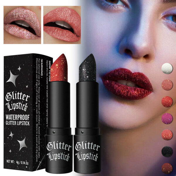 Matte Permanent Lipstick With Fine Glitters（50% OFF）